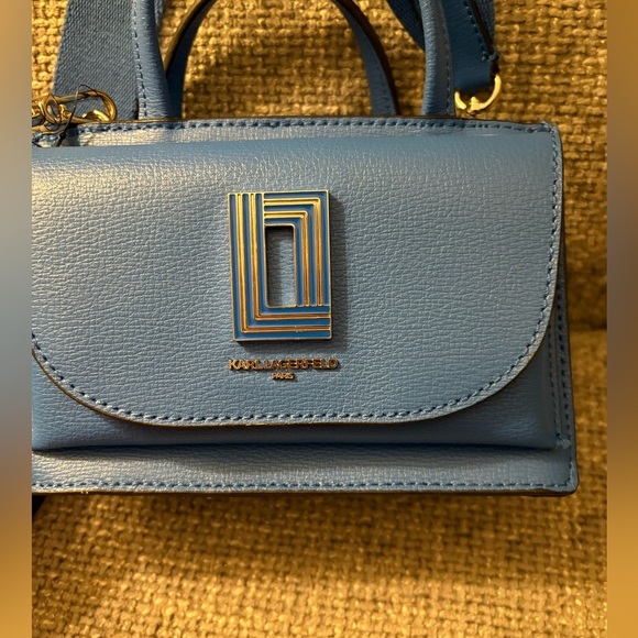 Barely worn Karl Lagerfeld Simone Blue Leather Crossbody - Picture 2 of 16